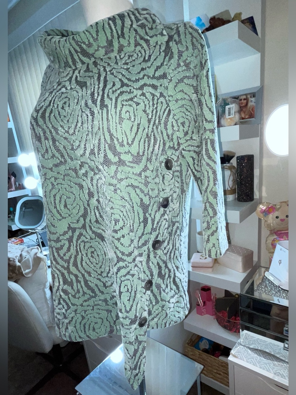 Ruby Rd. Mint Green Patterned Cowl-Neck Tunic - Picture 3 of 8